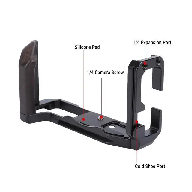 Alt view image 3 of 7 - X T5 Handgrip, L Shape Bracket Handle for X T5 Camera, Built in Arca Quick Release Plate (Black)