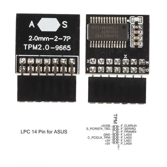 Alt view image 7 of 7 - TPM 2.0 Module Chip with 14 Pin Security Module for Motherboards,