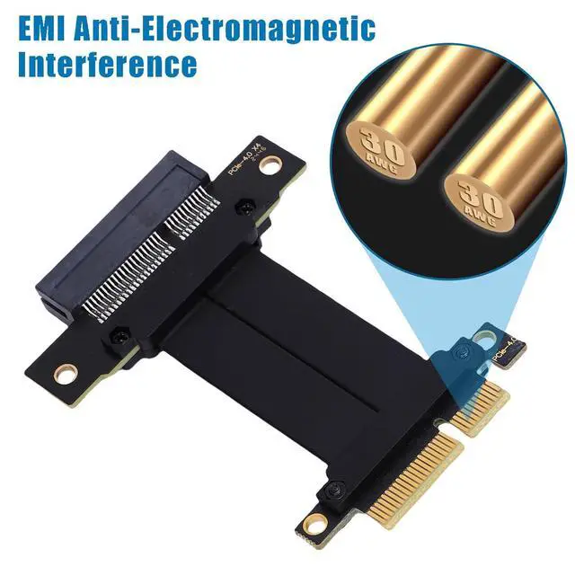Alt view image 5 of 7 - PCIe 4.0 X4 Riser Cable, Lossless Graphics Card Extender for GPU M.2 WiFi Live Wire, USB Diskless Boot Acquisition Cards, Plug and Play for PC Case, AI Application, Server (5cm)