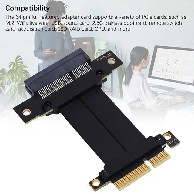 Alt view image 7 of 7 - PCIe 4.0 X4 Riser Cable, Lossless Graphics Card Extender for GPU M.2 WiFi Live Wire, USB Diskless Boot Acquisition Cards, Plug and Play for PC Case, AI Application, Server (5cm)