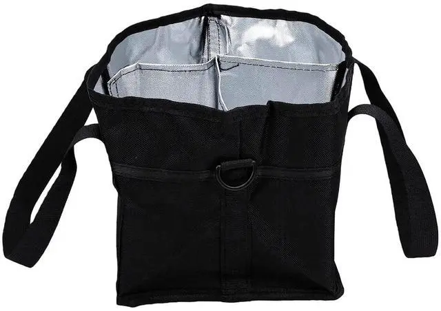Main image of Large Capacity Drink Tote Bag | 4 Cup Carrier with Removable Dividers for Travel Hiking Picnic (Black)