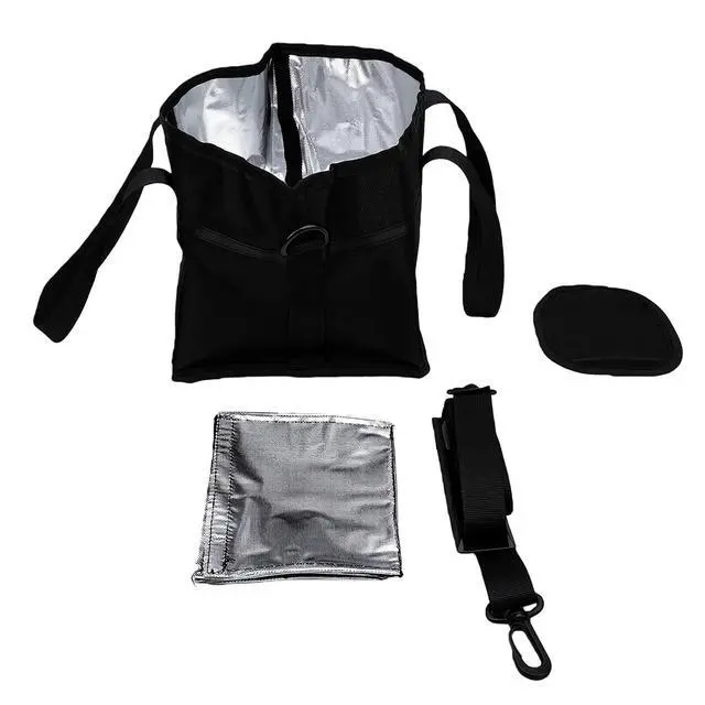 Alt view image 6 of 7 - Large Capacity Drink Tote Bag | 4 Cup Carrier with Removable Dividers for Travel Hiking Picnic (Black)