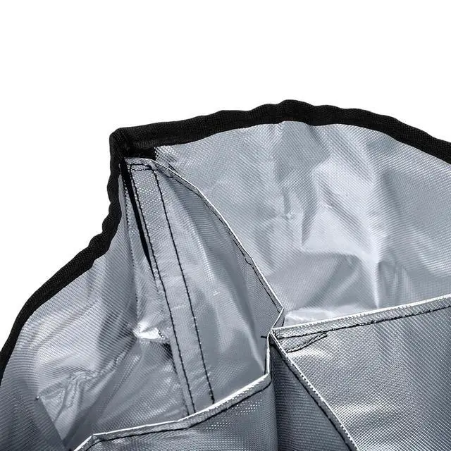 Alt view image 7 of 7 - Large Capacity Drink Tote Bag | 4 Cup Carrier with Removable Dividers for Travel Hiking Picnic (Black)