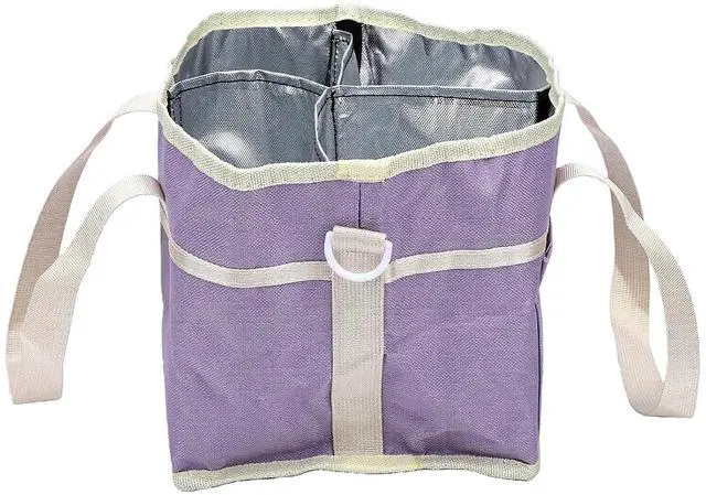 Main image of Large Capacity Drink Tote Bag | 4 Cup Carrier with Removable Dividers for Travel Hiking Picnic (Light Purple)