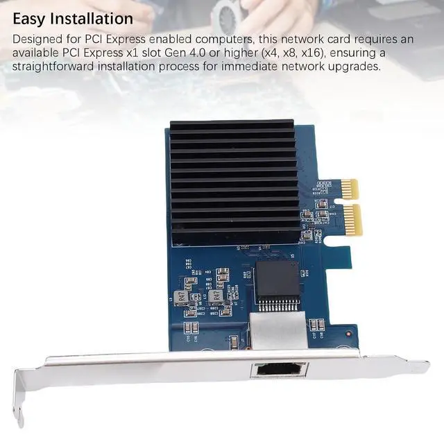 Alt view image 6 of 7 - 10G PCIe Network Card, RJ45 Port RTL8127 PCI Express Gen 4 X1 to 10 Gigabit, PCIE Network Adapter, Network Card, Ethernet Card for Linux