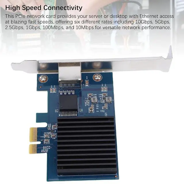 Alt view image 7 of 7 - 10G PCIe Network Card, RJ45 Port RTL8127 PCI Express Gen 4 X1 to 10 Gigabit, PCIE Network Adapter, Network Card, Ethernet Card for Linux