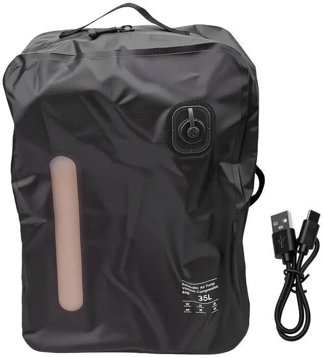 Alt view image 6 of 7 - 35L Travel Vacuum Bag | Reusable Compression Storage for Suitcase Luggage, Clothing Packing for Carry On (Grey)