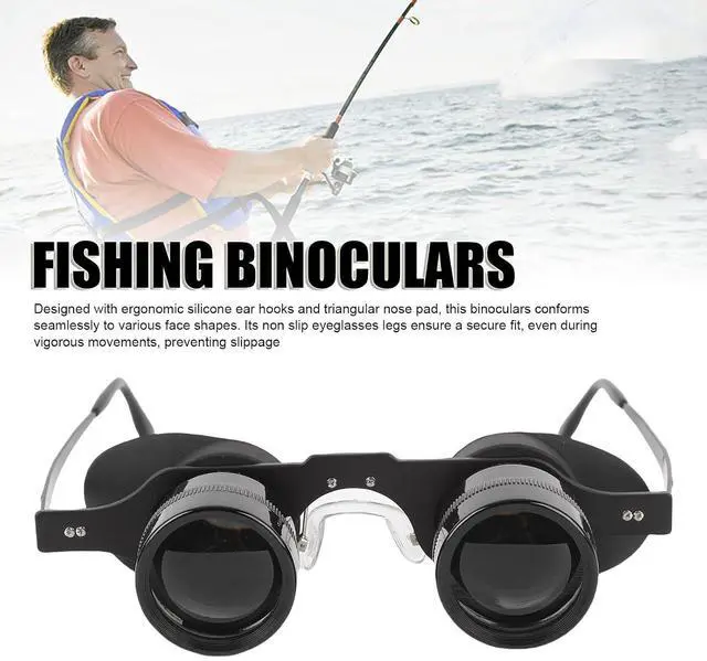 Alt view image 2 of 7 - 10X Binocular Glasses, Professional Wearable Fishing Binoculars HD Lens, 360° Light Obstruction, Portable Folding Eyeglasses for Concerts Theater Opera Bird Watching
