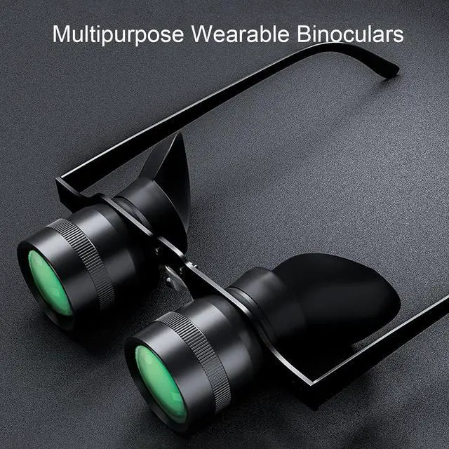 Alt view image 3 of 7 - 10X Binocular Glasses, Professional Wearable Fishing Binoculars HD Lens, 360° Light Obstruction, Portable Folding Eyeglasses for Concerts Theater Opera Bird Watching