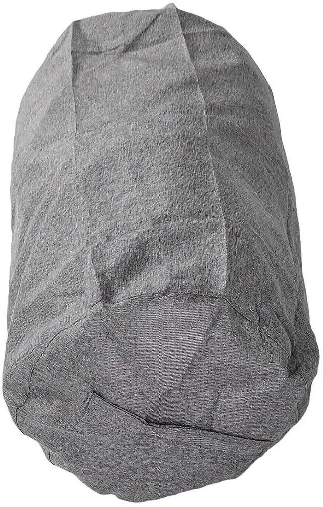 Main image of Foldable Cylindrical Luggage Packing Bag | Heavy Duty Large Capacity Storage Bag for Moving Travel Camping Hiking Clothes Blanket (Dark Gray)