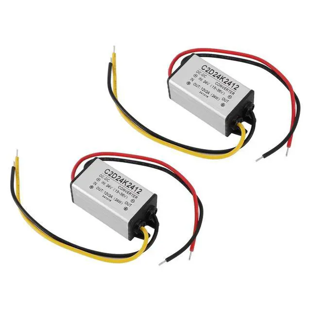 Alt view image 2 of 7 - 2PCS DC 24V to 12V 2A Voltage Regulator Converter, 95% Efficient IP68 for Car Boat Solar System, with OverloadShort Circuit Protection