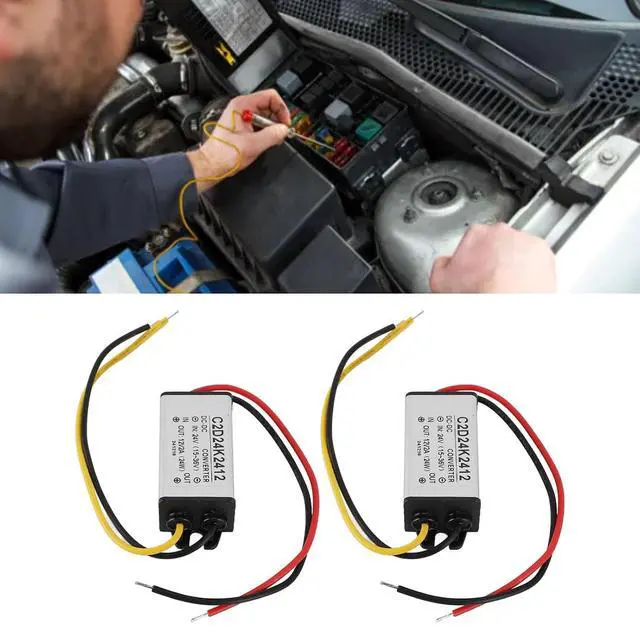 Alt view image 5 of 7 - 2PCS DC 24V to 12V 2A Voltage Regulator Converter, 95% Efficient IP68 for Car Boat Solar System, with OverloadShort Circuit Protection