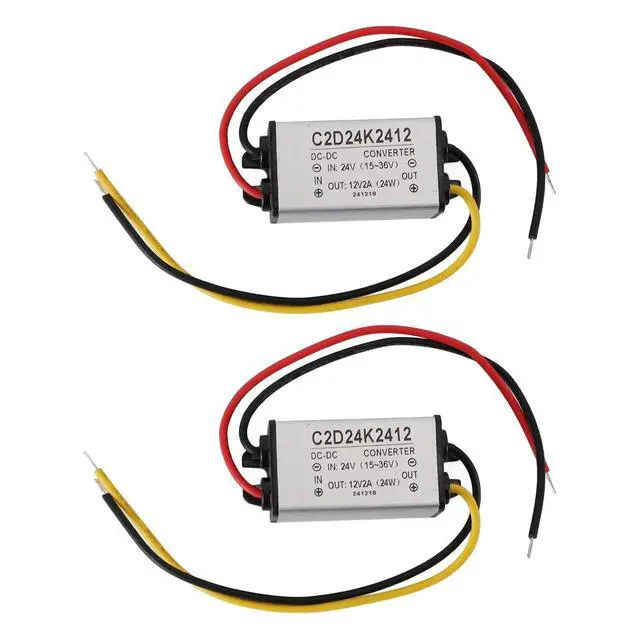 Alt view image 6 of 7 - 2PCS DC 24V to 12V 2A Voltage Regulator Converter, 95% Efficient IP68 for Car Boat Solar System, with OverloadShort Circuit Protection