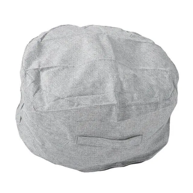 Alt view image 4 of 7 - Foldable Cylindrical Luggage Packing Bag | Heavy Duty Large Capacity Storage Bag for Moving Travel Camping Hiking Clothes Blanket (Light Gray)