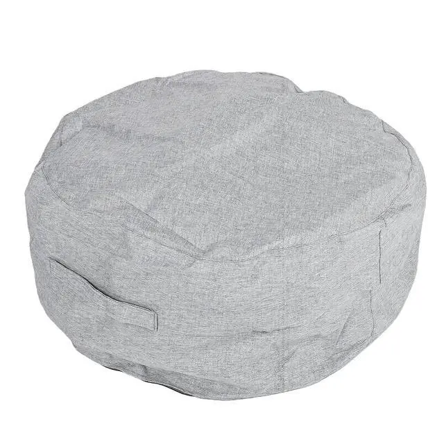 Alt view image 6 of 7 - Foldable Cylindrical Luggage Packing Bag | Heavy Duty Large Capacity Storage Bag for Moving Travel Camping Hiking Clothes Blanket (Light Gray)