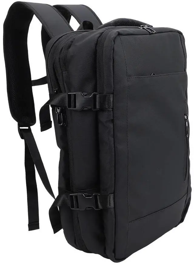 Main image of 40L Travel Backpack Carry On Laptop Backpack for Women Men, Large Weekender Bag with 180 Opening, Personal Item, College Work Hiking Daypack (Black)