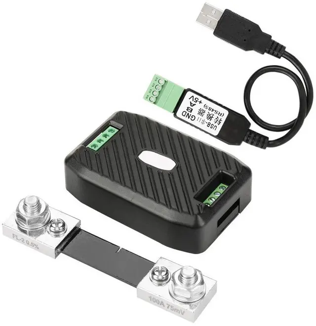 Alt view image 3 of 7 - RS485 ModbusRTU DC Power Meter | Precision Machined DC Energy Monitor Module for Voltage Current Consumption with 50A 100A 200A 300A Shunt (PZEM-017+100A+USB)