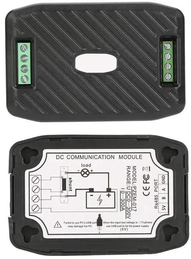 Alt view image 6 of 7 - RS485 ModbusRTU DC Power Meter | Precision Machined DC Energy Monitor Module for Voltage Current Consumption with 50A 100A 200A 300A Shunt (PZEM-017+100A+USB)