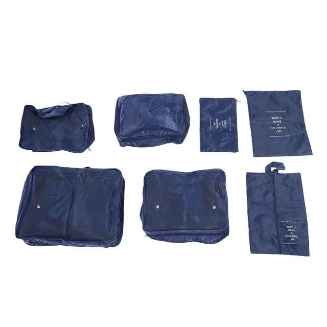 Alt view image 6 of 7 - Travel Packing Cubes Set | 7-Piece with Shoe Bag for Luggage & Suitcase (Dark Blue)