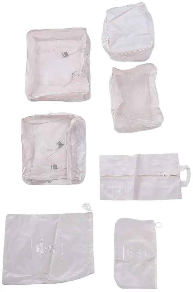 Main image of Lightweight Mesh Packing Cubes Set | 7-Piece Luggage For Travel Clothes And Toiletries