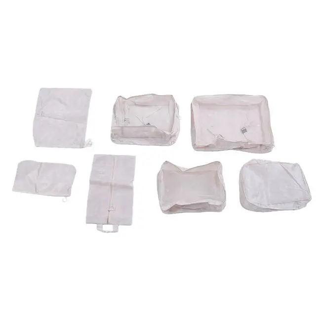 Alt view image 2 of 7 - Lightweight Mesh Packing Cubes Set | 7-Piece Luggage For Travel Clothes And Toiletries