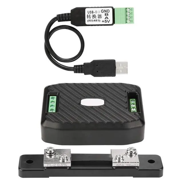 Alt view image 6 of 7 - RS485 ModbusRTU DC Power Meter | Precision Machined DC Energy Monitor Module for Voltage Current Consumption with 50A 100A 200A 300A Shunt (PZEM-017+50A+USB)