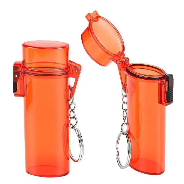 Alt view image 2 of 7 - Mini Key Holder Case | Reusable Plastic Storage Box for Keys Jewelry with Lanyard for Hiking Camping Travel Red