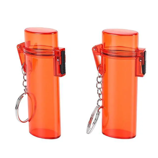 Alt view image 3 of 7 - Mini Key Holder Case | Reusable Plastic Storage Box for Keys Jewelry with Lanyard for Hiking Camping Travel Red