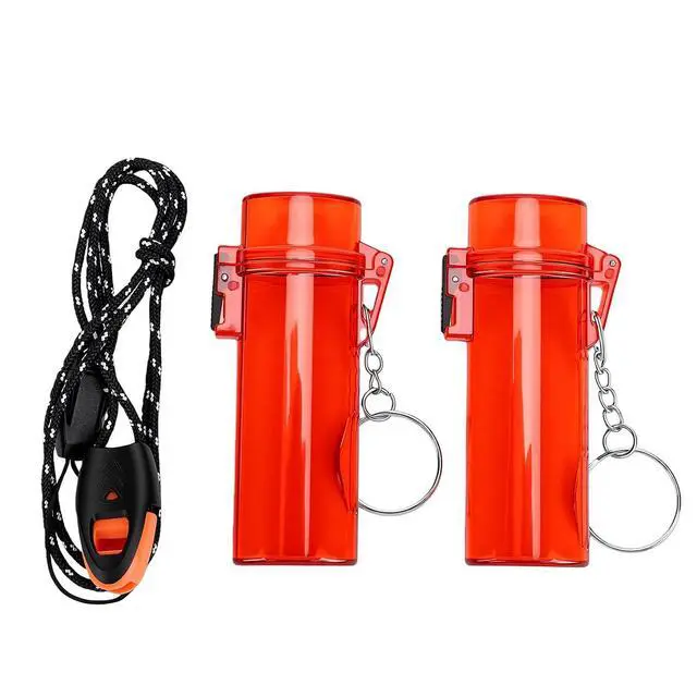 Alt view image 5 of 7 - Mini Key Holder Case | Reusable Plastic Storage Box for Keys Jewelry with Lanyard for Hiking Camping Travel Red