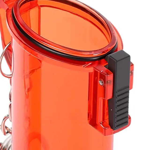 Alt view image 6 of 7 - Mini Key Holder Case | Reusable Plastic Storage Box for Keys Jewelry with Lanyard for Hiking Camping Travel Red
