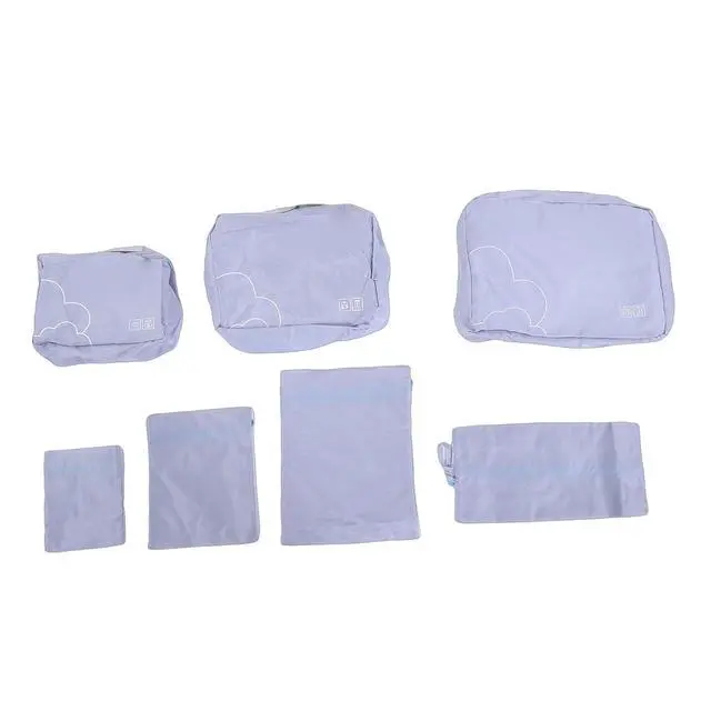 Alt view image 3 of 7 - 7 Packing Cubes for Travel, Luggage Organizer Set with Shoe Bag - 3 Garment Bags & 3 Accessory Pouches, TearResistant & WaterResistant Polyester, Lightweight (Grey)