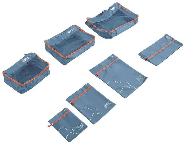 Main image of 7 Packing Cubes for Travel, Luggage Organizer Set with Shoe Bag - 3 Garment Bags & 3 Accessory Pouches, TearResistant & WaterResistant Polyester, Lightweight (OD Green)