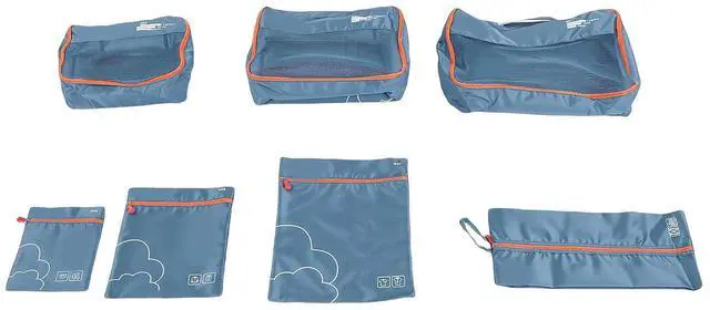 Alt view image 2 of 7 - 7 Packing Cubes for Travel, Luggage Organizer Set with Shoe Bag - 3 Garment Bags & 3 Accessory Pouches, TearResistant & WaterResistant Polyester, Lightweight (OD Green)