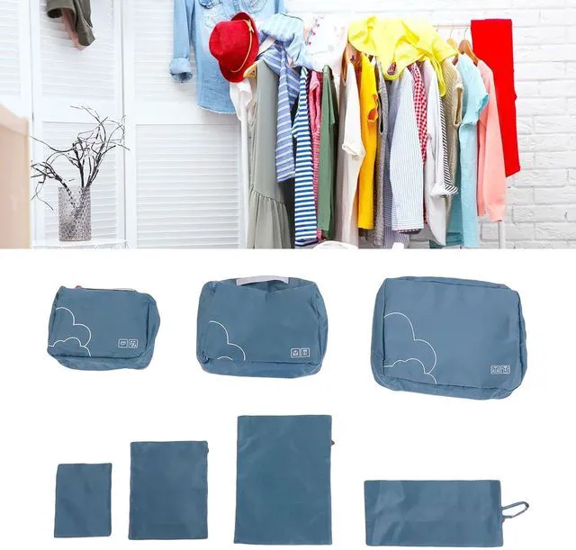 Alt view image 3 of 7 - 7 Packing Cubes for Travel, Luggage Organizer Set with Shoe Bag - 3 Garment Bags & 3 Accessory Pouches, TearResistant & WaterResistant Polyester, Lightweight (OD Green)