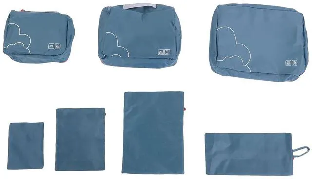 Alt view image 6 of 7 - 7 Packing Cubes for Travel, Luggage Organizer Set with Shoe Bag - 3 Garment Bags & 3 Accessory Pouches, TearResistant & WaterResistant Polyester, Lightweight (OD Green)