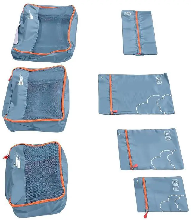 Alt view image 5 of 7 - 7 Packing Cubes for Travel, Luggage Organizer Set with Shoe Bag - 3 Garment Bags & 3 Accessory Pouches, TearResistant & WaterResistant Polyester, Lightweight (OD Green)