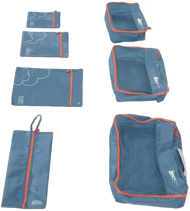 Alt view image 7 of 7 - 7 Packing Cubes for Travel, Luggage Organizer Set with Shoe Bag - 3 Garment Bags & 3 Accessory Pouches, TearResistant & WaterResistant Polyester, Lightweight (OD Green)