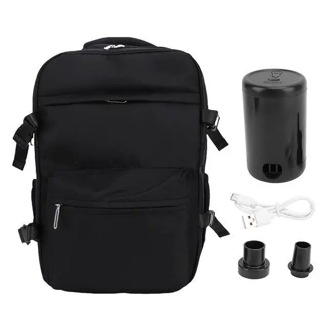 Alt view image 7 of 7 - Small Vacpack Backpack, 27L Vacuum Seal Travel Air Back Backpacks, 180 Opening Design for Easy Loading and Quick Access, Multiple colors are available (Black)
