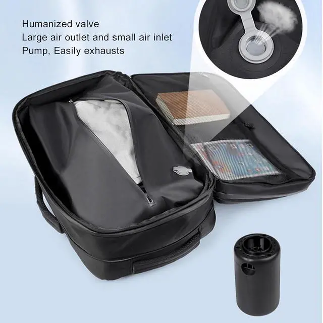 Alt view image 2 of 7 - 36-55L Travel Backpack with Vacuum Bag, Expandable Watertight Vacuum Compression Backpack, 17.3 Inch Laptop Phone Umbrella, Lock Water Carry On
