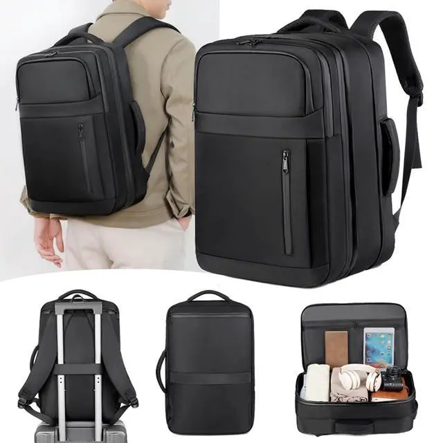 Alt view image 5 of 7 - 36-55L Travel Backpack with Vacuum Bag, Expandable Watertight Vacuum Compression Backpack, 17.3 Inch Laptop Phone Umbrella, Lock Water Carry On
