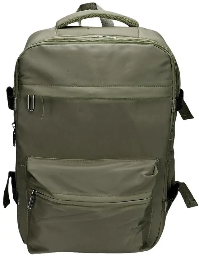 Alt view image 2 of 7 - 27L Vacuum Compression Backpack | Carry On Travel Bag with Pump for Business & Laptop (Green)