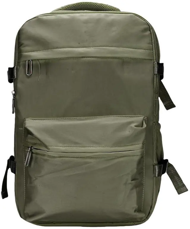Alt view image 3 of 7 - 27L Vacuum Compression Backpack | Carry On Travel Bag with Pump for Business & Laptop (Green)