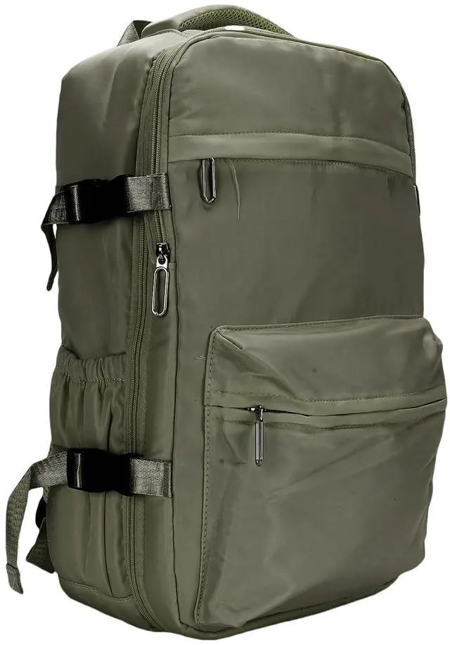 Alt view image 5 of 7 - 27L Vacuum Compression Backpack | Carry On Travel Bag with Pump for Business & Laptop (Green)