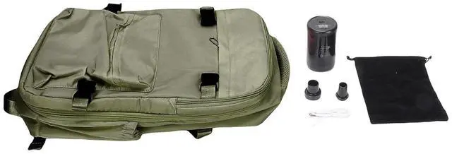Alt view image 6 of 7 - 27L Vacuum Compression Backpack | Carry On Travel Bag with Pump for Business & Laptop (Green)