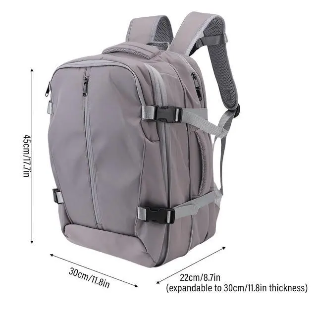 Alt view image 7 of 7 - Vacuum Seal Travel Backpack 55L, aptop WaterproofWork Compression bags Casual Daypack, Expandable Air Compression Vacuum with Lock Fits 17.3 inch Laptop (Grey)