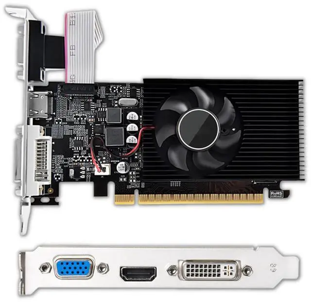 Main image of GT610 Computer Graphics Card, 2GB DDR3 64bit PCI Express X16 Graphics Card with DVI, VGA, HDMI Interface for Computer Desktop