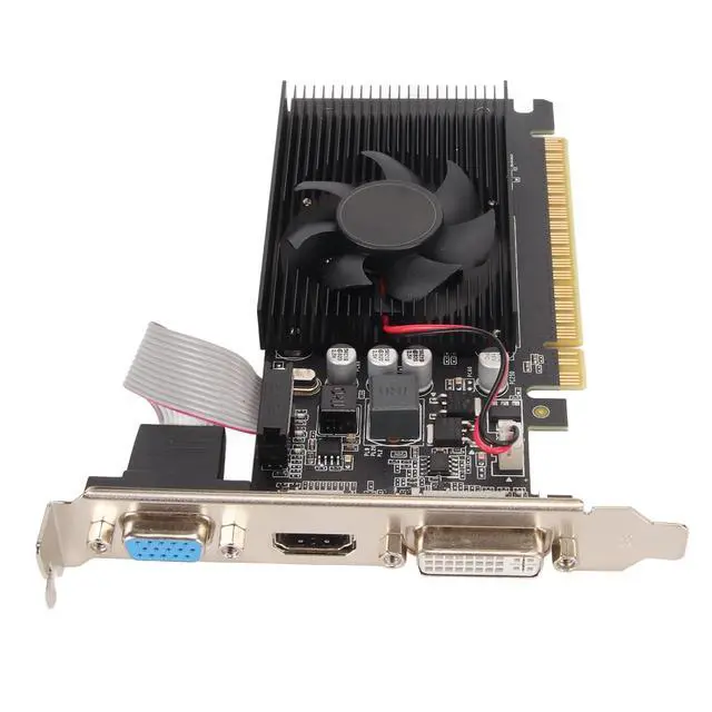 Alt view image 7 of 7 - GT610 Computer Graphics Card, 2GB DDR3 64bit PCI Express X16 Graphics Card with DVI, VGA, HDMI Interface for Computer Desktop