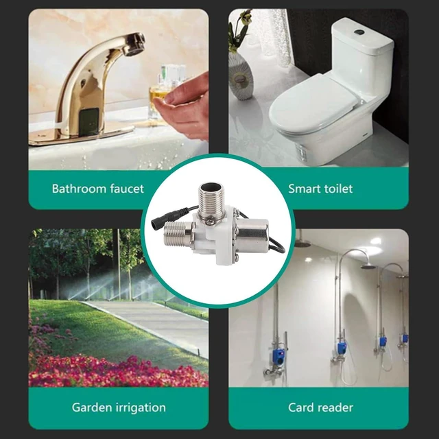 Alt view image 2 of 7 - Solid G1 2 in DC 6V Solenoid Valve, N C Normally Closed, Water Inlet Flow Switch for automatic control in sanitary ware, water control systems, garden irrigation