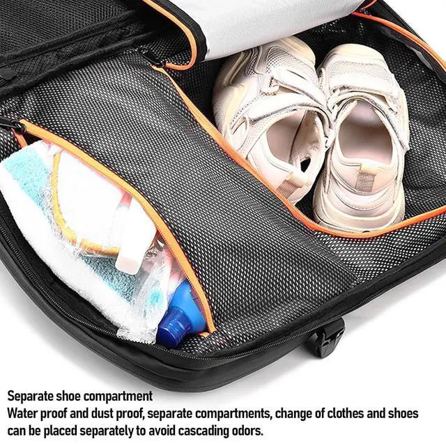 Alt view image 3 of 7 - Vacuum Laptop Storage Backpack, Air Pump Vacuum Seal Compression Space Saver Bags, 40L Capacity, Extra Large Travel Backpacks, for Men & Women (Black).
