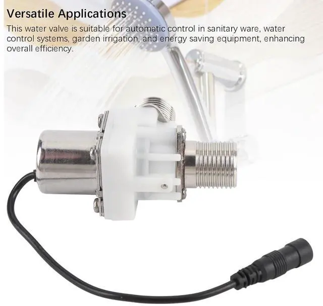 Alt view image 6 of 7 - Solid G1 2 in DC 6V Solenoid Valve, N C Normally Closed, Water Inlet Flow Switch for automatic control in sanitary ware, water control systems, garden irrigation